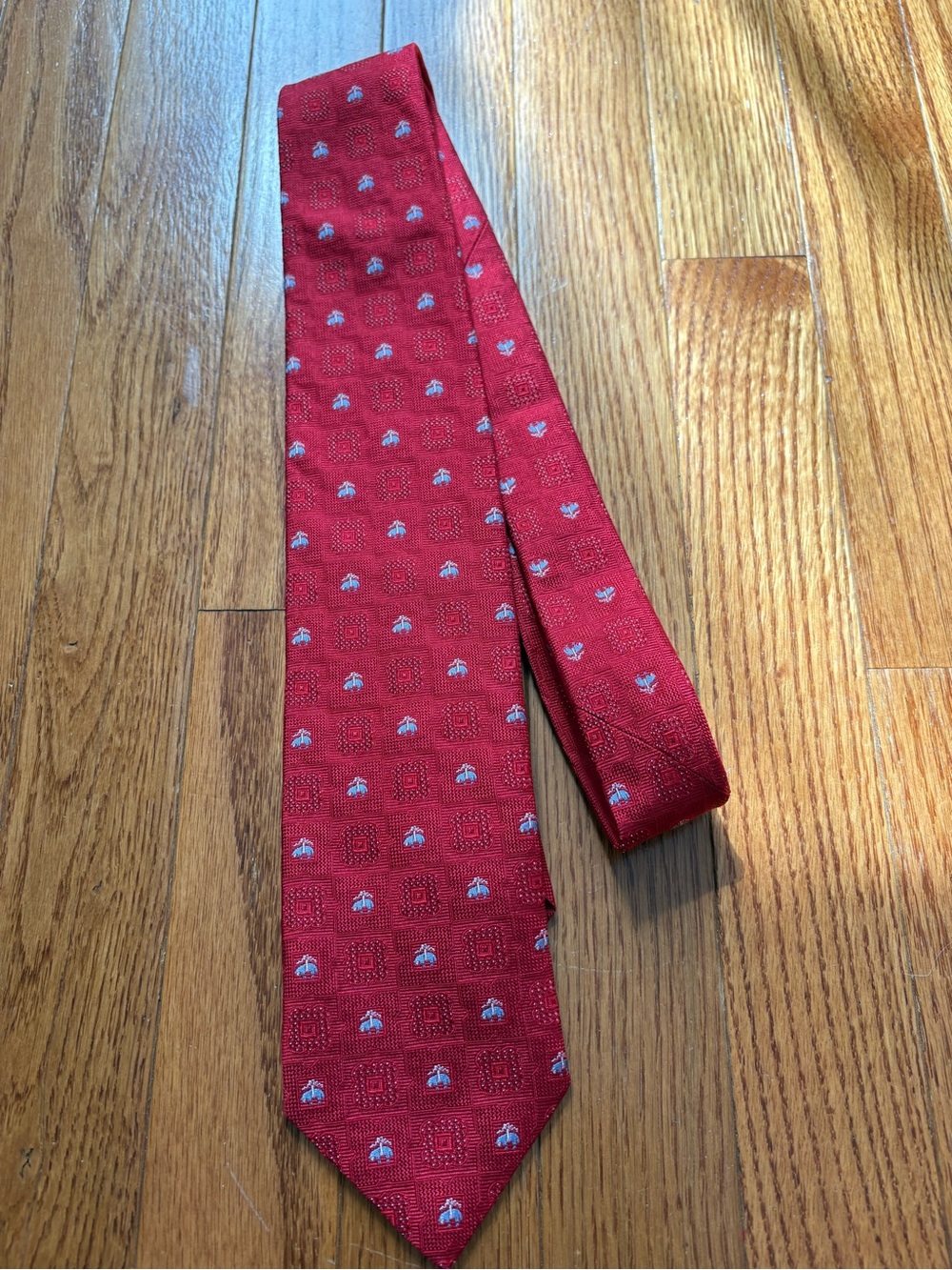 Brooks Brothers Men’s Silk Tie Red Golden Fleece Jacquard Made in USA